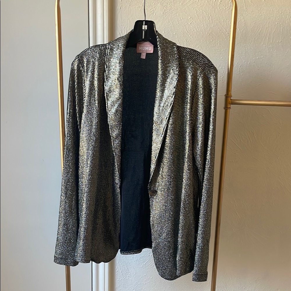 Show Me Your MuMu Metallic Blazer
